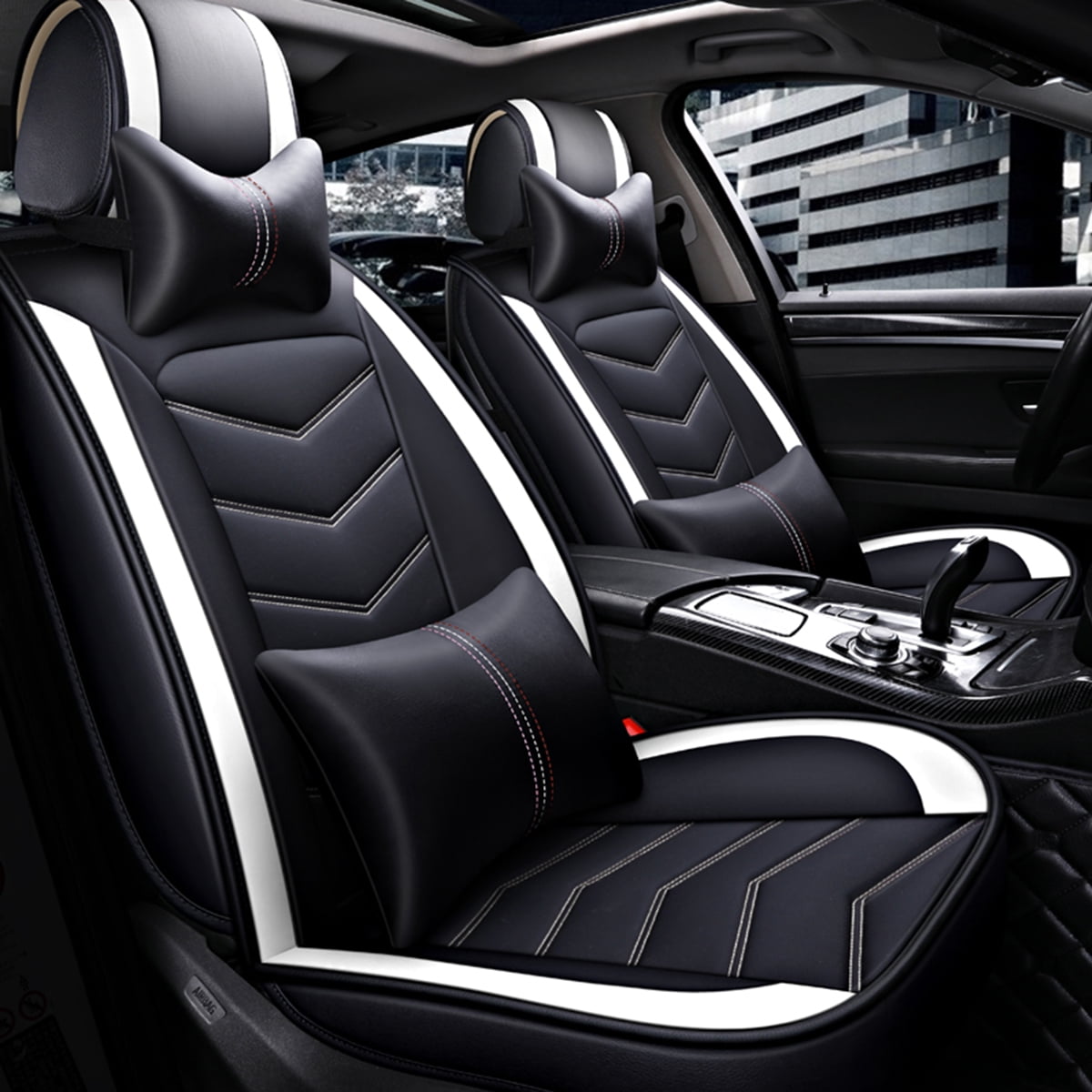 black and white seat covers for cars