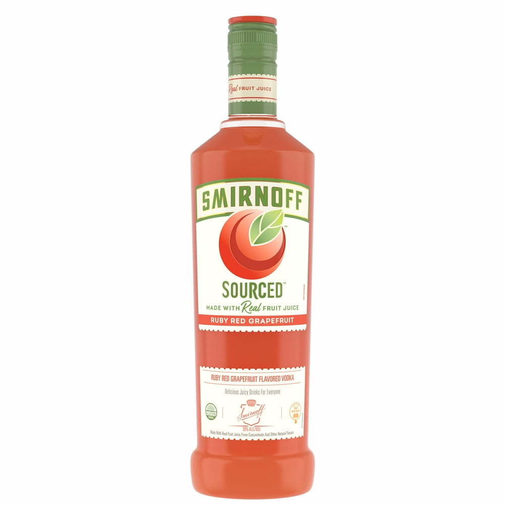 Smirnoff Sourced Ruby Red Grapefruit 60 Proof (Vodka Infused with