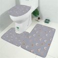 thumbnail image 2 of Blue Boho Bohemia Rainbow Hearts Pattern Bathroom Rugs Sets 3 Piece,Toilet Cover Set,Absorbent Non Slip Bathroom Mats Sets with U-Shaped Contour Rug Toilet Rug Set, 2 of 5