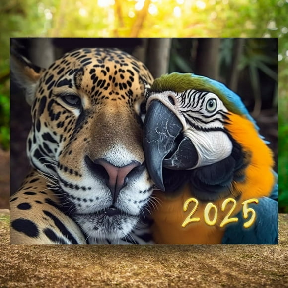 Calendrier 2025 Amis des Animaux Calendrier de Décembre Calendrier Image d'Animal Cadeau Fantaisie Excentrique Calendrier Mural Amusant Calendrier Mural 2025 Planificateur