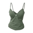 thumbnail image 7 of idosla Women's Polka Dot Cami Y2k Lace Trim V Neck Spaghetti Strap Cute Bow Camisole Trendy Going Out Tank Top (Green, XL), 7 of 7