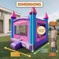 thumbnail image 3 of Pogo Bounce House Crossover Kids Inflatable Bounce House with Blower, Pink Jumper, 3 of 8