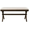 thumbnail image 3 of 37.8" Dining Bench, Upholstered Ottoman Bench Seat, Wood Kitchen Table Bench with X-Shaped Wood Legs, Shoe Bench Entryway Bench for Bedroom Living Room, Foyer and Hallway, Brown+Beige, 3 of 6