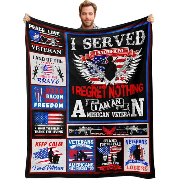 Veterans Gifts for Men, Gifts for Veterans, Veterans Day Gifts, Vietnam Veteran Gifts, Army Gifts for Men, Military Retirement Gifts, Army Military Blanket 50" x 60"