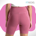 thumbnail image 3 of FITKICKS Crossovers Lightweight Mid-Rise Bike Shorts with Deep Side Pockets, Pink Small (Women’s), 3 of 8
