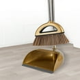 thumbnail image 4 of RBCKVXZ Broom and Dustpan Set with Long Handle, Light Weight Stainless Steel Poles Stand Upright Dustpans with Broom Combo for Home Kitchen Office Pet Dog Hair, Gold Color, 1-Pack, 4 of 6