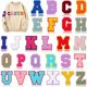 thumbnail image 1 of 26 piezas de parche de letras, parche de letras universitarias, parches de alfabeto universitario A-Z para chaquetas, suministros de bricolaje, mezcla de colores, 1 of 5
