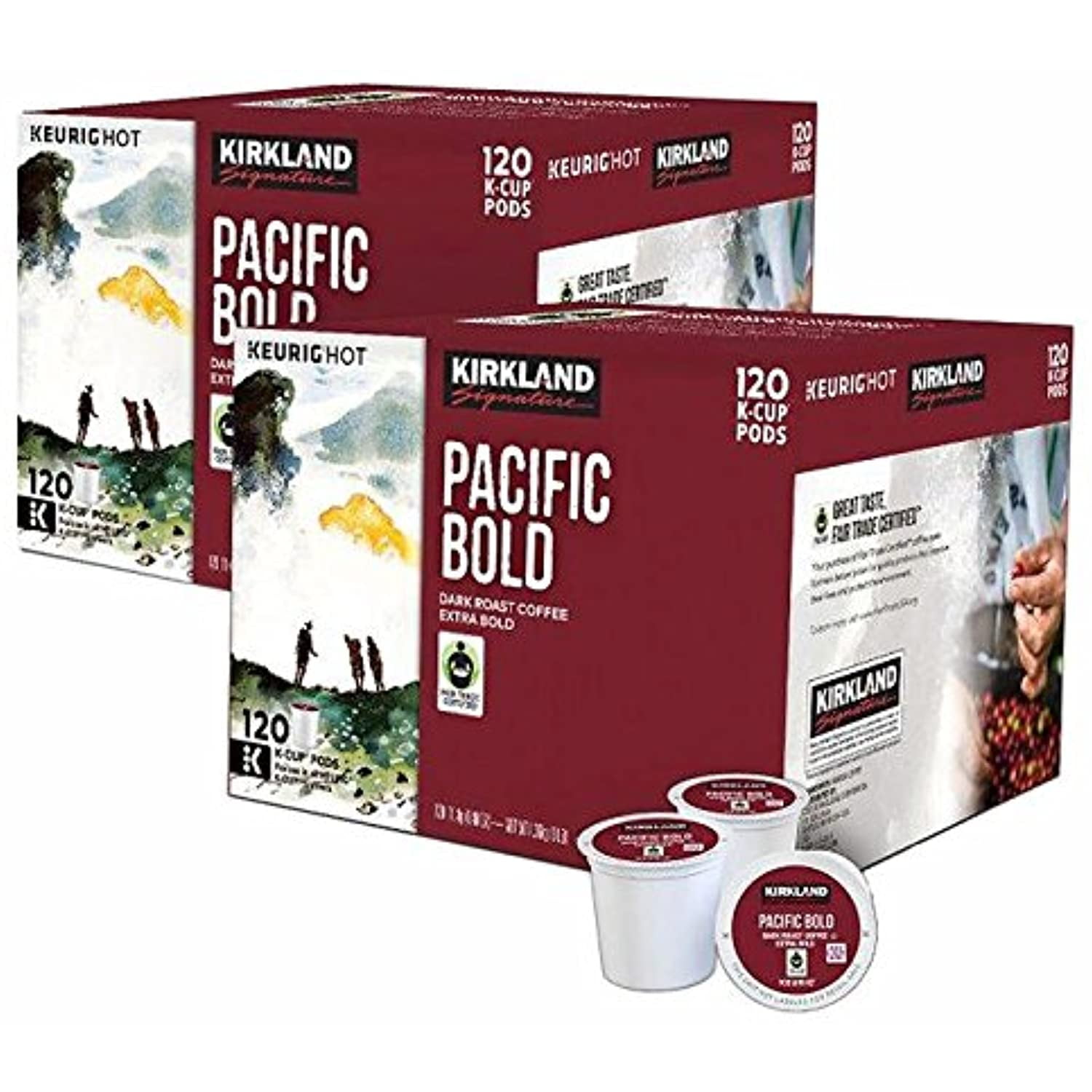 Kirkland Pacific Dark Extra Roast Bold KCups 120 KCups (240 KCups