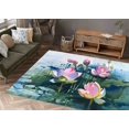 thumbnail image 3 of Housewarming Gift Rugs, Lotus Rug, Dining Room Rug, Floral Rug, Modern Rugs, Modern Rug, Colorful Rugs, Flower Rugs, Non Slip Rug, Cute Rug, 3.3'x5' - 100x150 cm, 3 of 4