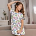 thumbnail image 3 of Kdxio Pastel Christmas Cookies Pattern Womens Short Sleeve Sleepshirt Scoopneck Cute Nightdress Ruffle Comfy Nightgown, 3 of 6