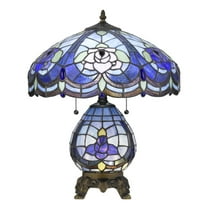 Cal Lighting 60W X 2 Tiffany Table Lamp With 7W Night Light