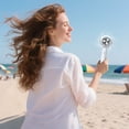 thumbnail image 5 of Mini Semiconductor Cooling Handheld Fan, Ice Coated Cold Surface, 2000mA Rechargeable Battery, Turbo High Speed Airflow, USB Charging Portable Cooler Fan for Travel/Outdoor/Indoor, 7*2in, White, 5 of 6