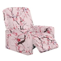Kuiaobaty Cherry Blossom Pattern Reclining Sofa Slipcover for Living Room Breathable Recliner Chair Cover Large with Elastic Bottom Durable Recliner Couch Cover Soft Reclining Slipcover