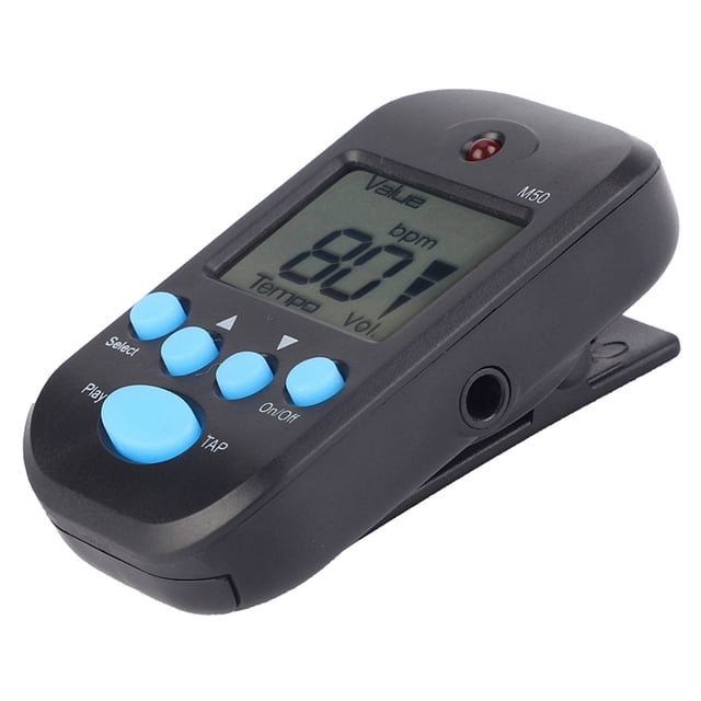 Mini Metrónomo digital, M50 Metrónomo Beat Tempo Control de volumen Ajustable Metrónomo Electrónico Portátil Con Pantalla lcd para piano guitarra saxofón flauta violín