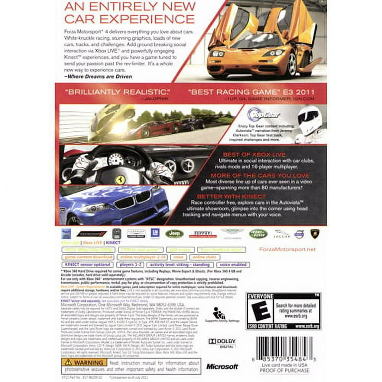 Forza Motorsport 4 (Microsoft Xbox 360, 2011) for sale online