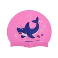 thumbnail image 1 of Gorro de natación de silicona impermeable de dibujos animados de tiburón único 1 Pc Rosa Azul, 1 of 6