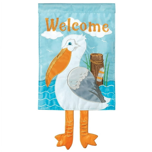 Welcome White Seagull 19 x 13 Small Polyester Outdoor Hanging Garden Flag