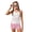 Pink Beige Bow, variant on COEQINE Two Piece Taniki Swimsuit for Girls, Round Neck Top with Shorts Racerback Swimwear with Chest Pad, 4th of July Bathing Suit for 6-7 Year Olds, Easy Care, American Flag Firework