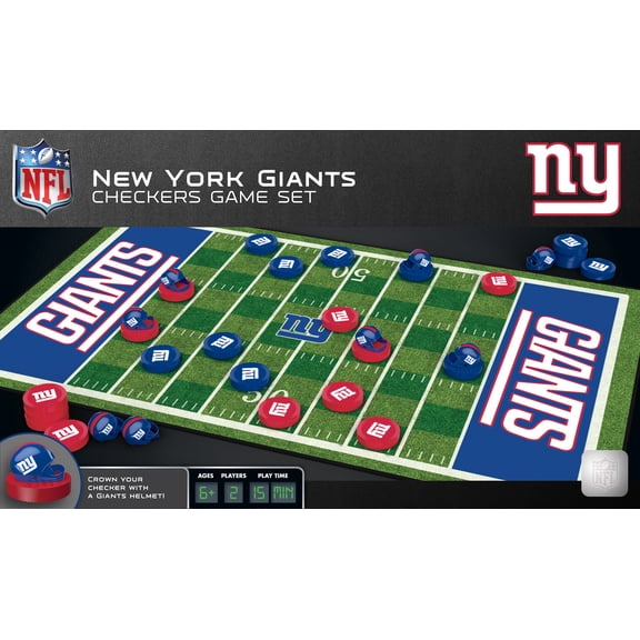 MasterPieces Officially licensed NFL New York Giants Checkers Board Game for Families and Kids ages 6 and Up