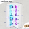 thumbnail image 4 of Homieasy 70'' Tall Corner Pantry Cabinet, L Shaped Kitchen Hutch Cabinet with LED Lights, Glass Doors & Adjustable Shelves, Storage Cabinet for Dining, Kitchen, Closet, White, 4 of 7