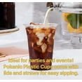 thumbnail image 4 of Tutuviw Plastic Iced Coffee Cups With Lids,25 Pack 14 Oz Disposable Drinks Cups,Clear Beverage Cups With Straws and Leakproof Paper,Plastic Smoothie Cups for Milkshake,Cold Drinks, 4 of 8