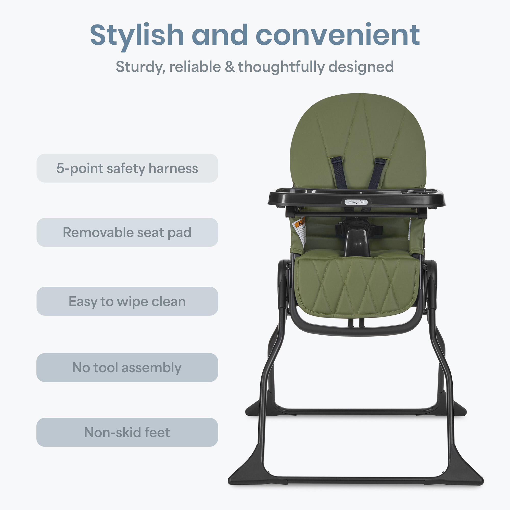 Dream On Me Snack and Stow Portable High Chair, Folds Compact photo 7