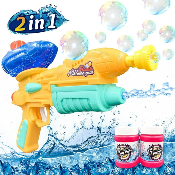 Water Gun Bubble Blower 21 2 In 1 Design Bubble Gun For Outdoor Activities Camping Party Super Soaker Squirt Gun For Kids Bubble Water Toys Gifts For Age 4 5 6 7 8 9 Kids Yellow Walmart Com Walmart Com