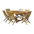 thumbnail image 2 of 7 Piece Teak Wood Santa Barbara Outdoor Patio Dining Set with Round to Oval Extension Table, 2 Arm Chairs and 4 Side Chairs, 2 of 5