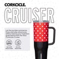 thumbnail image 2 of Corkcicle x Disney Minnie Mouse Cruiser Vaso aislado con asa y pajita, lunares rojos, 40 oz – Botella de agua reutilizable que mantiene las bebidas frías 20 horas, calientes 9 horas – Apto para portav, 2 of 5