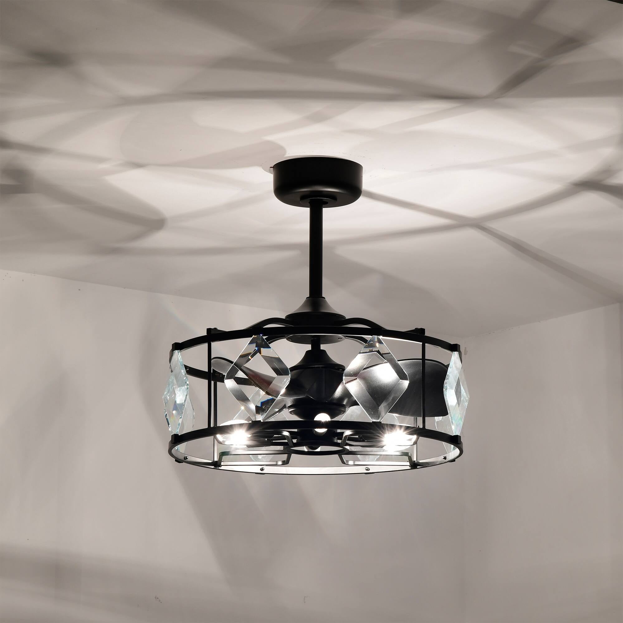 Dakota 24.8 in. 6-Light Indoor Matte Black Finish Ceiling Fan with Light Kit and Remote