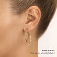 thumbnail image 7 of Tilo Jewelry 10K Yellow Gold Hand Engraved Full Diamond-Cut Round Hoop Earrings (35mm) for Women & Unisex, 7 of 7
