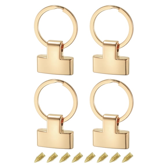 4Pack 22mm/ 0.87" Key Fob Hardware with Keychain Ring Purse Bag Hardware 25mm O Ring Light Golden