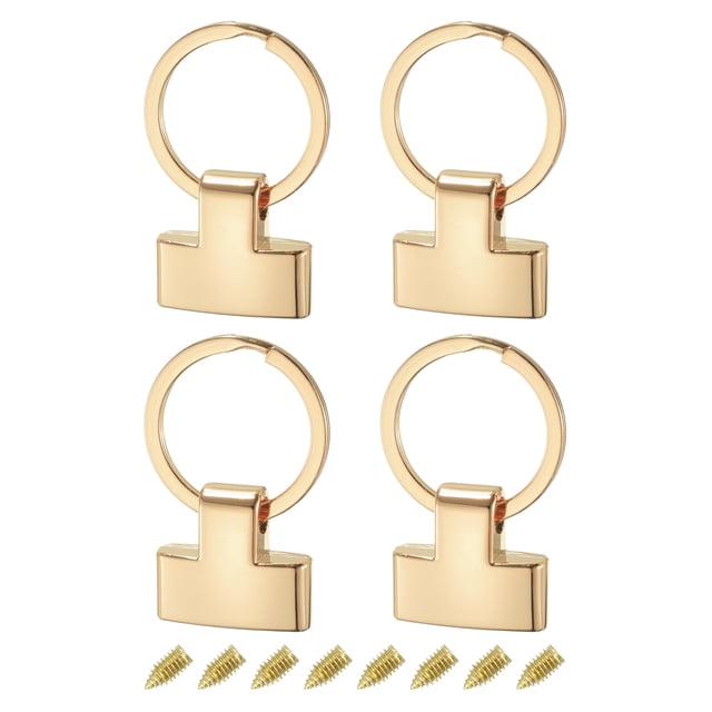 4Pack 22mm/ 0.87" Key Fob Hardware with Keychain Ring Purse Bag Hardware 25mm O Ring Light Golden