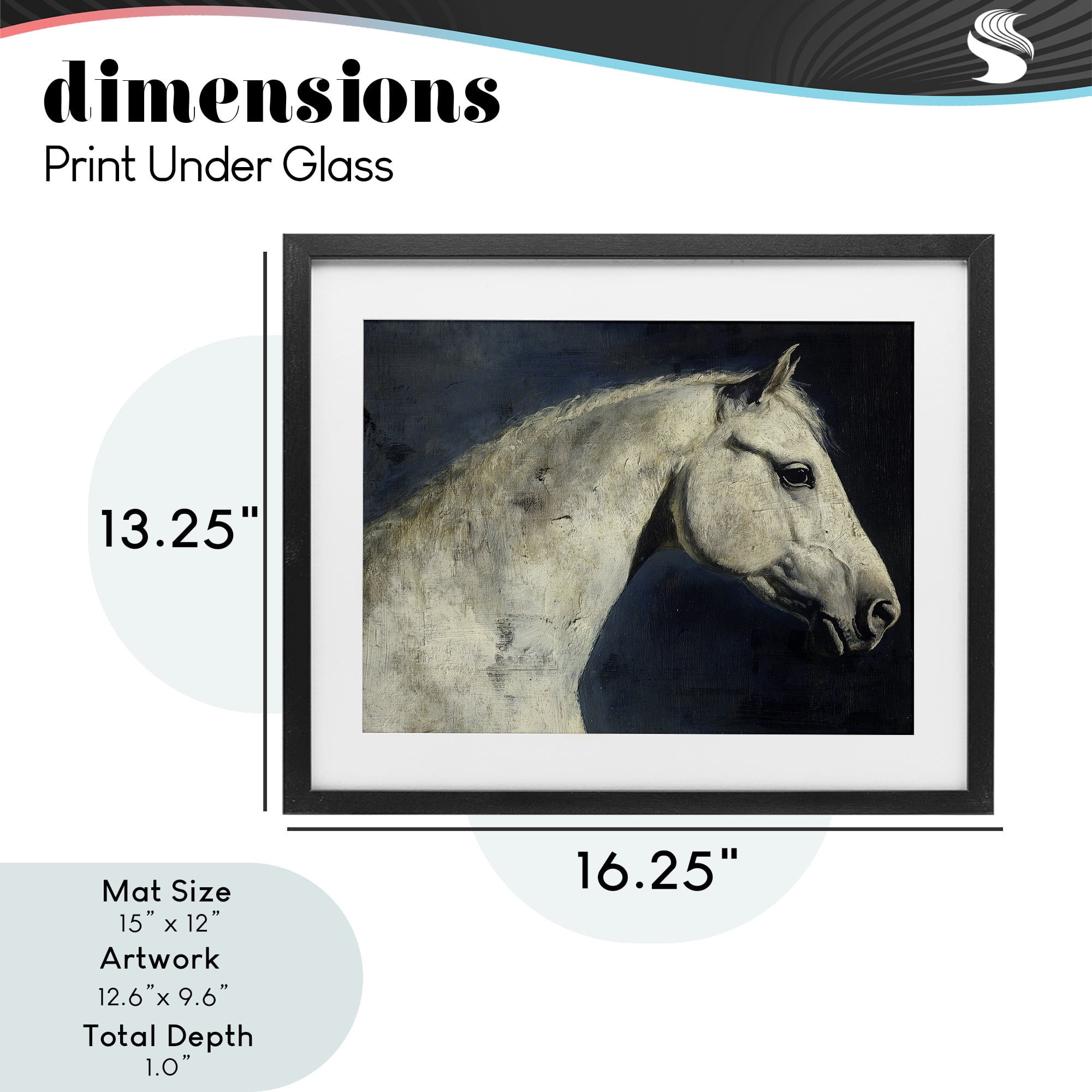Stupell Industries Equine On The Blue Night Black Framed Print Under Glass, design by Svetlana Aleynikova