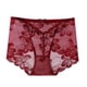 thumbnail image 2 of Bragas de encaje para mujer, sexy, hueco, sin costuras, cintura media, levantamiento de cadera, ropa interior transpirable, rojo vino, XXL Inevent AP001201-27B, 2 of 7