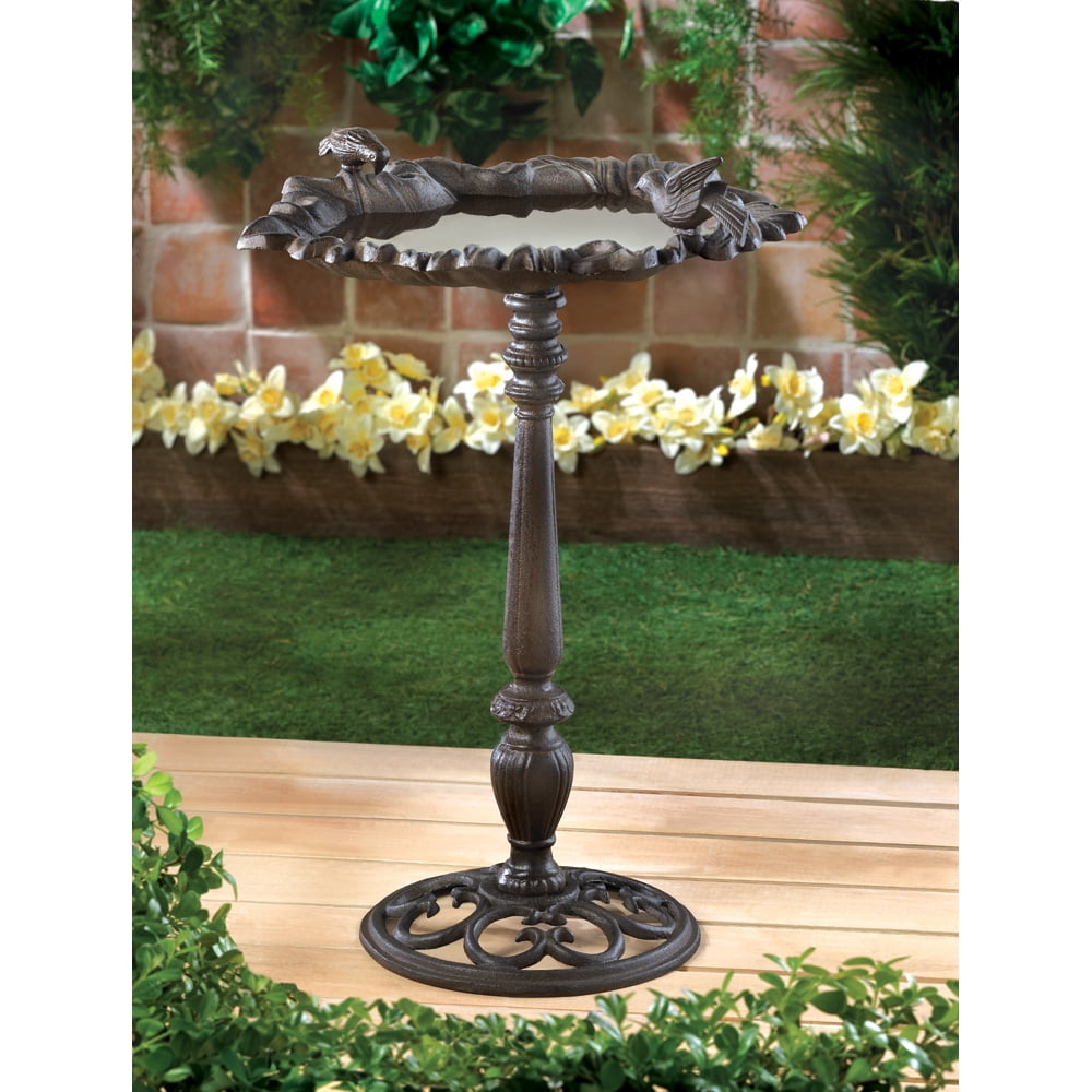 Ornate Metal Bird Bath, Decorative Bird Baths, Tall Cast Iron Garden Bird Baths