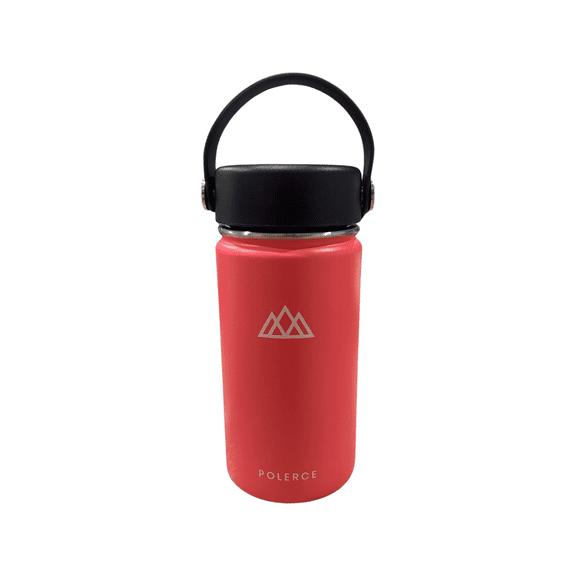 Vacuum Insulated Bottle - Stainless Steel Thermally Insulated Flask with Flex Cap - 12 Fl Oz - Pink - by Polerce