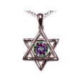 thumbnail image 3 of Star K� Jewish Star of David Pendant Necklace with Round Rainbow Mystic Topaz, 3 of 9