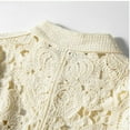 thumbnail image 4 of Mrmaere Men's Button-Front Knit Jacket Collared Openwork Detail Breathable Stylish Outerwear for Daily & Casual Beige L, 4 of 7