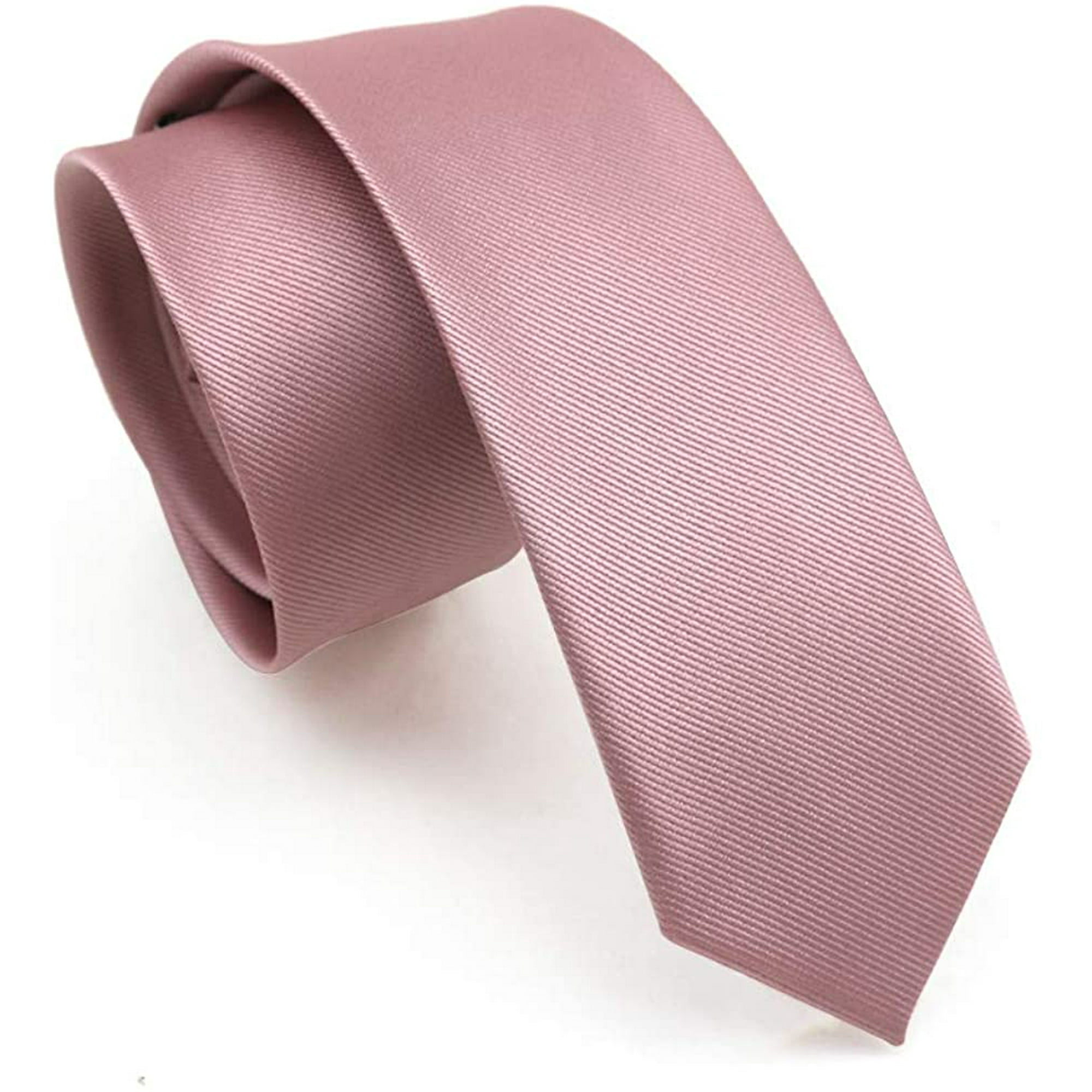 Mens Classic Solid Color Slim Tie, Men's Neckties, Skinny Woven