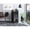 Gray, variant on Gray Engineered Bar Cart with Glass Door and Open Cubbies / Stylish Storage for Living Rooms