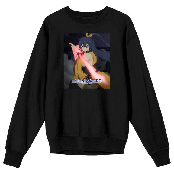 Edens Zero Homura Kogetsu Crew Neck Long Sleeve Black Adult Sweatshirt-Medium