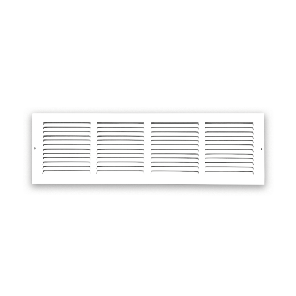 Baseboard Air Return Grille 24″x6″ – Seamless Baseboard Vent Cover, Powder-Coated Steel, Pre-Drilled Holes with Screws, Residential & Commercial Indoor Use