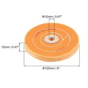 Uxcell 5-Inch Buffing Wheel Polishing for Bench Grinder Tool 1/2-Inch Arbor Hole Cotton Orange 2Pack