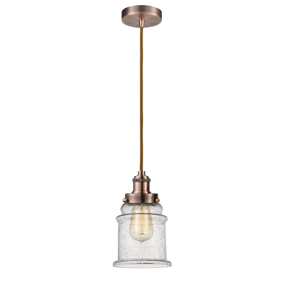 Innovations 100AC-10CR-1H-AC-G184 Canton 1 Light 11.25 inch Mini Pendant, Antique Copper