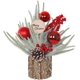 thumbnail image 1 of Pequeño árbol de Navidad, 13,7 pulgadas, miniárbol de Navidad artificial de mesa, adornos navideños, bola roja, piña de pino, árbol de Navidad pequeño para decoración navideña de fiesta en el hogar (b, 1 of 5