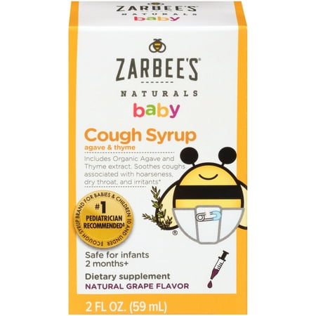 Zarbee's Naturals Baby Cough Syrup with Agave & Thyme, Natural Grape, 2 fl (Best Cough Medicine For Baby 2 Year Old)