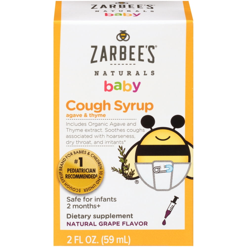 Zarbee's Naturals Baby Cough Syrup with Agave & Thyme, Natural Grape, 2