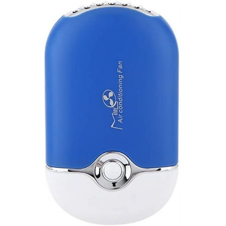 

Portable Mini Personal Fan Handheld USB Rechargeable Bladeless Air Conditioner Mute Electric Built-in Li-ion Battery Powered Desk Cooling Fan H-F015Blue