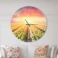 thumbnail image 2 of Designart 'Blooming White Tulips ' Farmhouse wall clock, 2 of 2